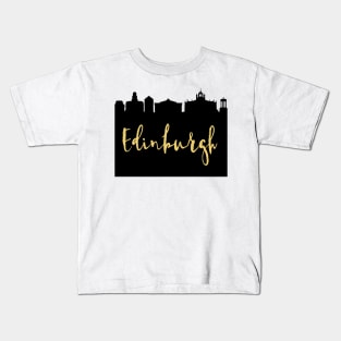 EDINBURGH SCOTLAND DESIGNER SILHOUETTE SKYLINE ART Kids T-Shirt